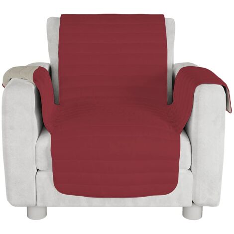 Italian Bed Linen Copridivano bicolore in microfibra TRENDY, Bordeaux/Panna, 1 Posto