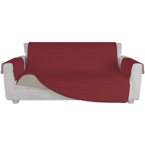 Italian Bed Linen Copridivano bicolore in microfibra TRENDY, Bordeaux/Panna, 3 Posti