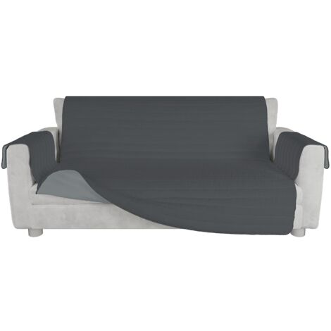 Italian Bed Linen Copridivano bicolore in microfibra TRENDY, Grigio Chiaro/Grigio Scuro, 3 Posti
