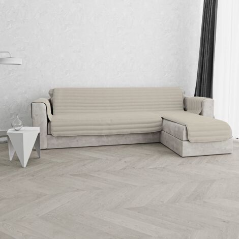 Italian Bed Linen Copridivano Trapuntato Pinsonic TRENDY con Penisola Reversibile, Panna, 240 cm