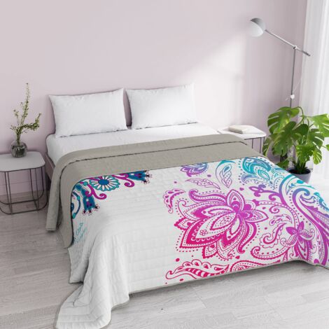 Italian Bed Linen Ki-Osa Trapuntino Estivo con Stampa in Digital a Copertura Totale, 100% Microfibra, Kio601 (Multicolore), Matrimoniale, 260 x 270 cm