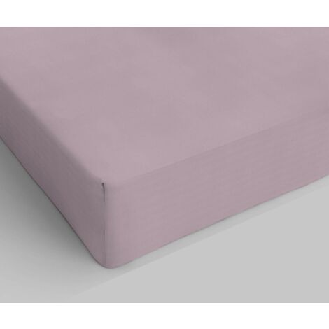 Italian Bed Linen Lenzuolo sotto con Angoli Max Color, Cotone, Rosa Antico, 1 Posto e Mezzo Francese