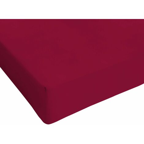 Italian Bed Linen Max Color Lenzuolo, Bordeaux, 1 Posto e Mezzo