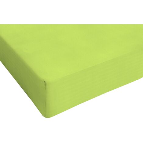Italian Bed Linen Max Color Lenzuolo sotto, Verde Acido, 2 Posti