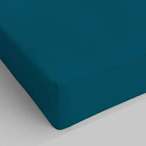 Italian Bed Linen, Max Color, Lenzuolo sotto, Verde petrolio, 1 Posto