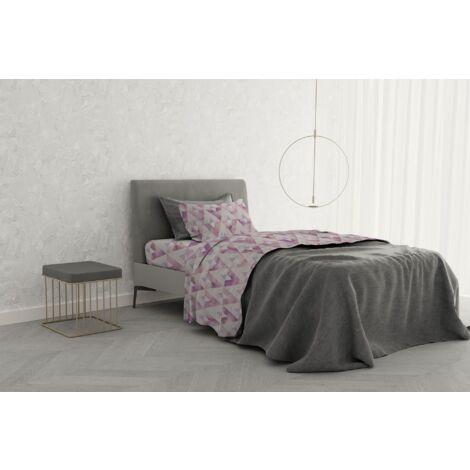 Italian bed Linen MB HOME BASIC Completo Letto “Dafne”, 1 Piazza e Mezza, Kinki
