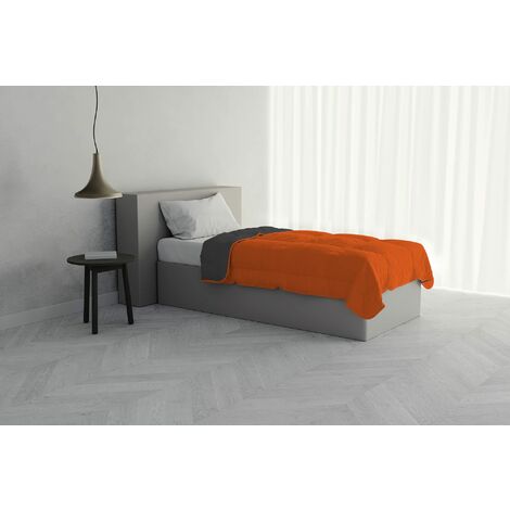 Italian Bed Linen Piumino Estivo, Microfibra, Arancio/Grigio Scuro, 1 Posto