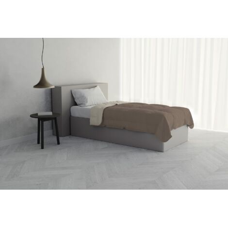 Italian Bed Linen Piumino Estivo, Microfibra, Tortora/Panna, 1 Posto