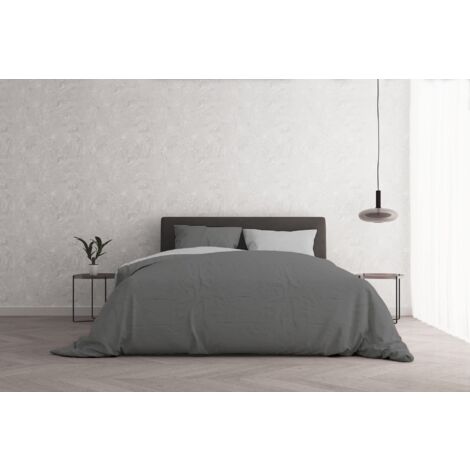 Italian Bed Linen Set Copripiumino Grigio 250 x 200 cm