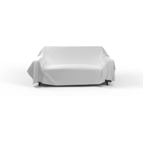 Italian Bed Linen Telo copritutto MAX COLOR tinta unita, Bianco, 170x300cm