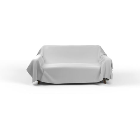Italian Bed Linen Telo copritutto MAX COLOR tinta unita, Grigio Chiaro, 170x300cm