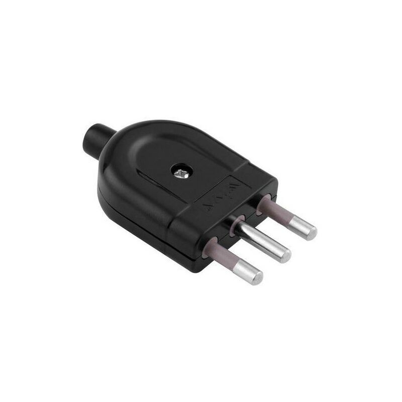 

Italiana enchufe 2P+T 16A S17 Negro Salida de cable recta