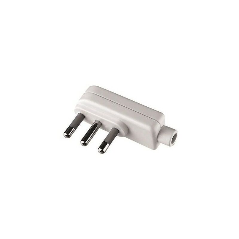 

Italiana enchufe Plano 2P+T 16A SPA17 Blanco Salida de cable 90°