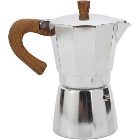 Italienische Espressokanne aus Aluminium für 6 Tassen – hitzebeständige Mokkakanne für Zuhause