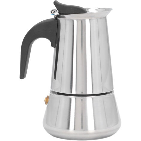 Italienische Kaffeemaschine, 2 Tassen, 100 ml, Edelstahl, großes Fassungsvermögen für Zuhause
