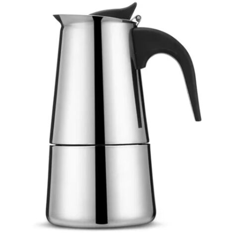 Italienische Kaffeemaschine (300 ml) aus Edelstahl, ergonomisches und isoliertes Design für Zuhause