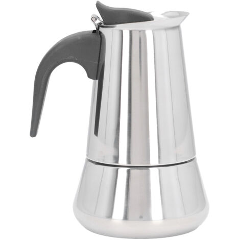 Italienische Kaffeemaschine, 4 Tassen, 400 ml, Edelstahl, für den Herd – Großes Fassungsvermögen