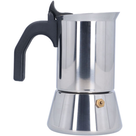 Italienische Kaffeemaschine aus Edelstahl für die Zubereitung von Moka-Kaffee zu Hause