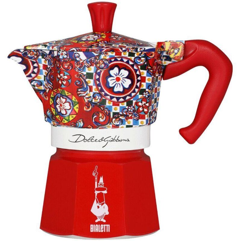 Bialetti Rot Moka Express Dolce Gabbana Kaffeekanne 3 Tassen
