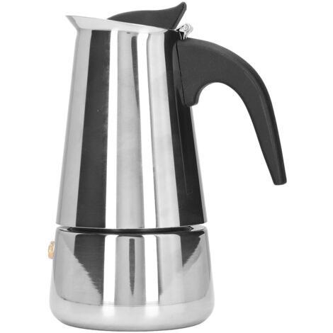 Italienische Moka-Kanne, Edelstahl 304, 200 ml, für Zuhause, Reisen und Büro – Espressokocher für den Herd