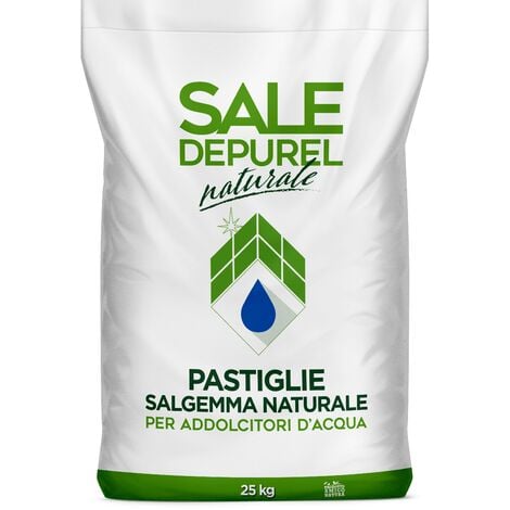 Italkali Pastiglie di Sale Naturale DEPUREL Pastiglie Per Addolcitori Acqua  Sacchi da 25 Kg (3 Pallet - 3000 Kg)