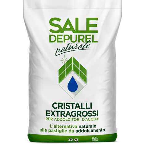 Italkali Sale Naturale DEPUREL In Cristalli Di Salgemma Per Addolcimento Acque Sacchi da kg 25 (3 Pallet - 3000 Kg)