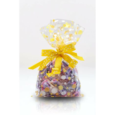 Italpak Buste (Sacchetti) Trasparenti per Alimenti Bubbles 50 pz, Polypropylene, Giallo, 15x25cm