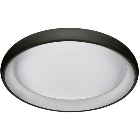 Italux Alessia - Moderna lámpara de techo LED empotrada en negro, blanco cálido 3000K 2750lm