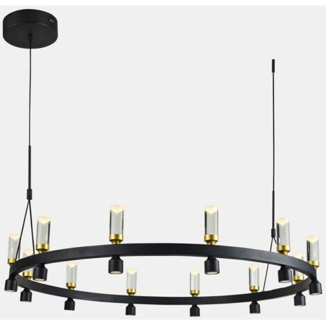 Italux Almelo - Suspension LED Moderne Noir, Or, Blanc Chaud 3000K 3103lm