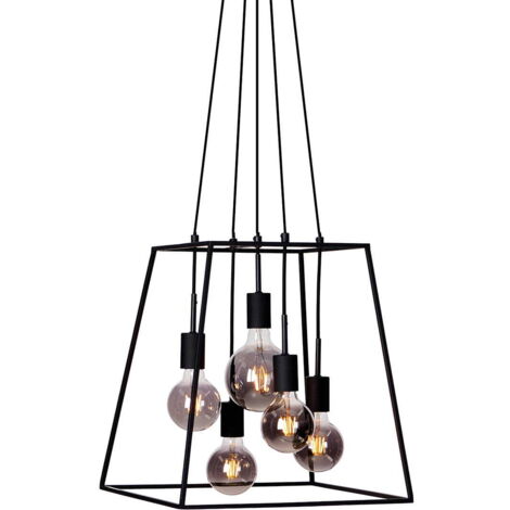 Italux Almodovi Plafonnier suspendu industriel rétro à 6 lampes E27