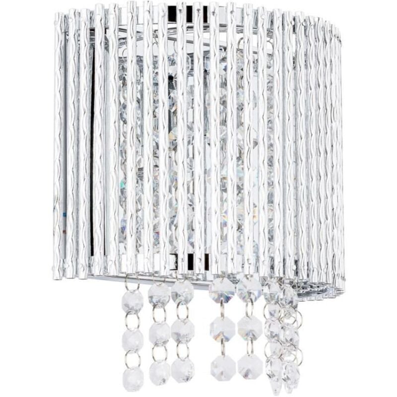 Anabella - Applique moderna argento 1 luce con paralume trasparente, G9 - Italux