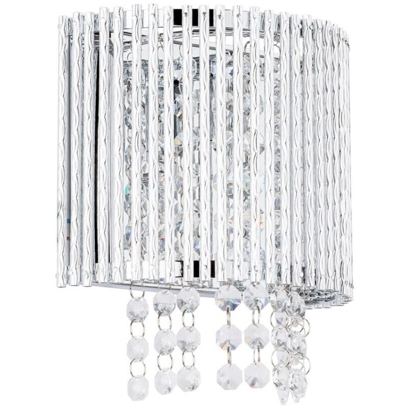 Anabella - Applique moderna argento 1 luce con paralume trasparente, G9 - Italux