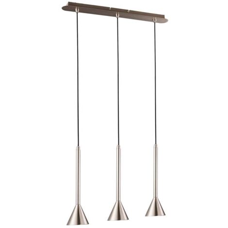 Italux Anela SN - Lámpara colgante moderna de níquel satinado con 3 luces LED, GU10