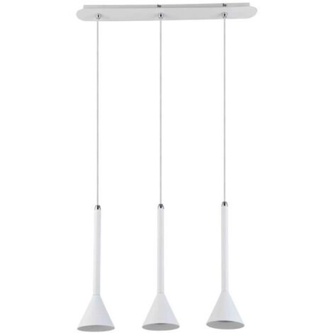 Italux Anela WH - Lámpara colgante moderna blanca 3 luces con pantalla LED blanca, GU10