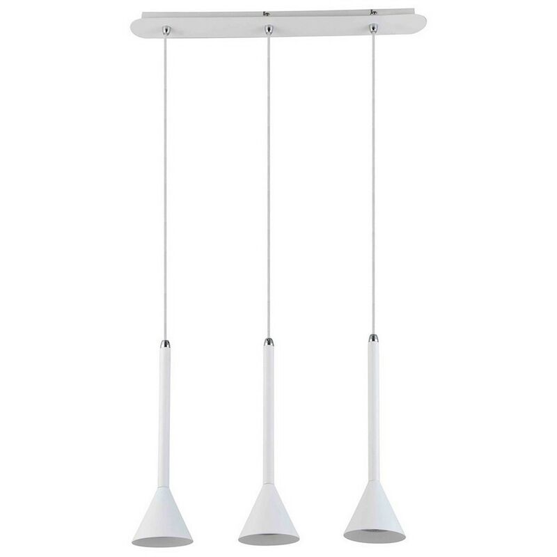 Image of Anela wh - Sospensione moderna a sospensione bianca a 3 luci con paralume led bianco, GU10 - Italux