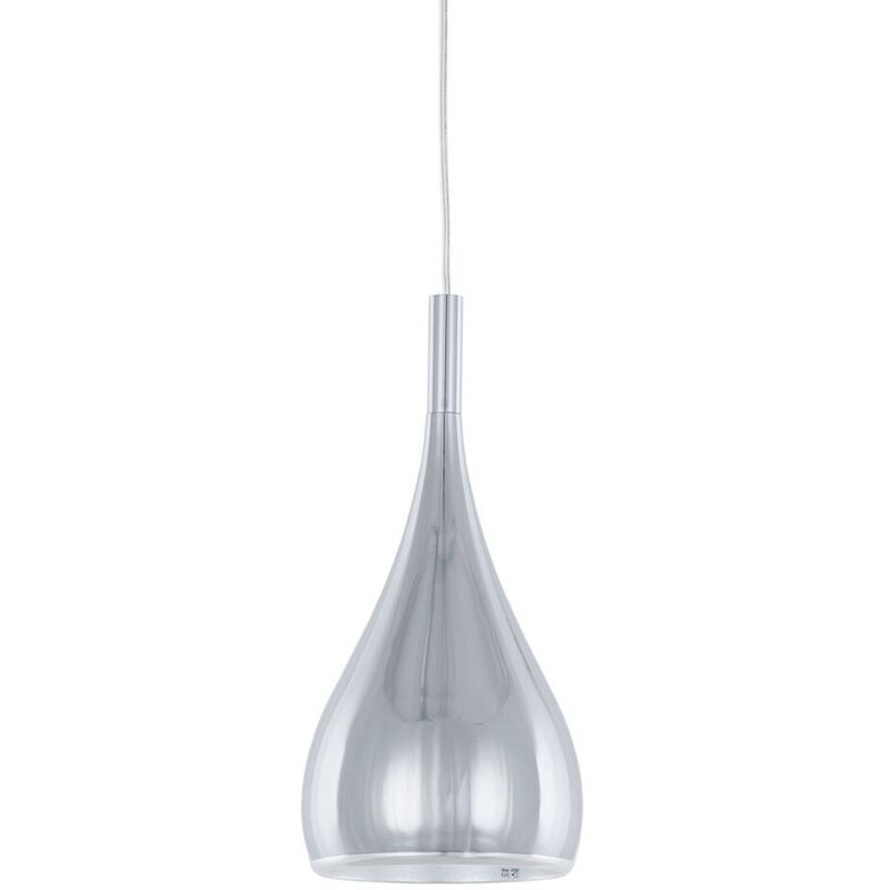 Image of Italux Anon Chrom - Sospensione moderna a sospensione cromata 1 luce con paralume in lega di metallo, attacco E27
