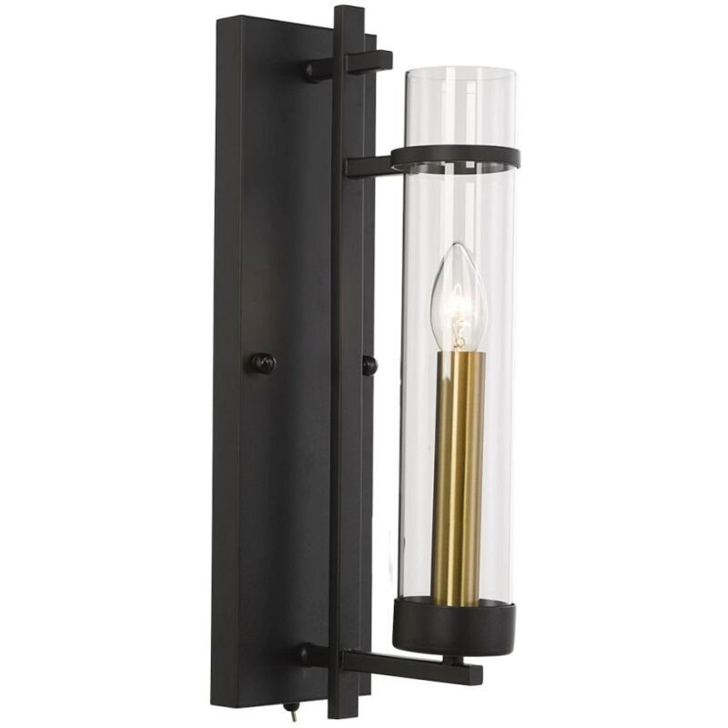 Italux Schwarz Aspen Klassische 1-Flammige Wandlampe, E14