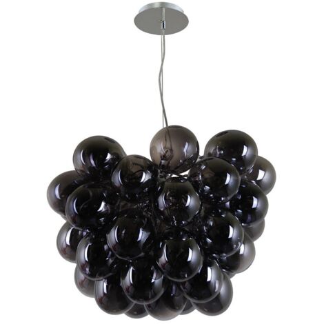 Italux Bento - Moderner hängender Anhänger Chrom 8 Licht mit rauchigem Schatten, G9