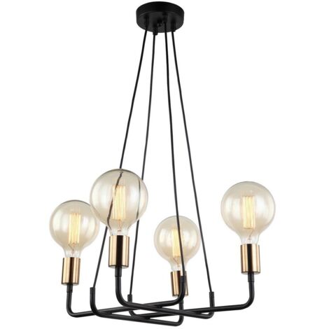 Italux Betty - Luminaire suspendu moderne bronze, noir à 4 lumières, E27