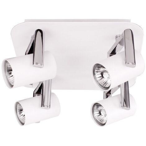 Italux Bland - Projecteurs modernes blancs à 4 lumières avec abat-jour blanc mat LED, GU10