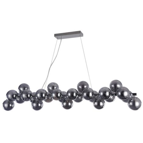 Italux Cabella - Moderner hängender Anhänger Chrom 25 Licht mit rauchigem Schatten, G9