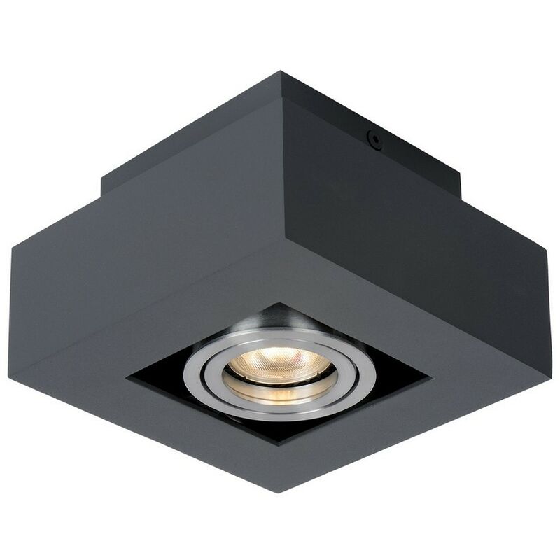 Image of Casemiro - Luce moderna in alluminio nero a montaggio superficiale 1, GU10 - Italux