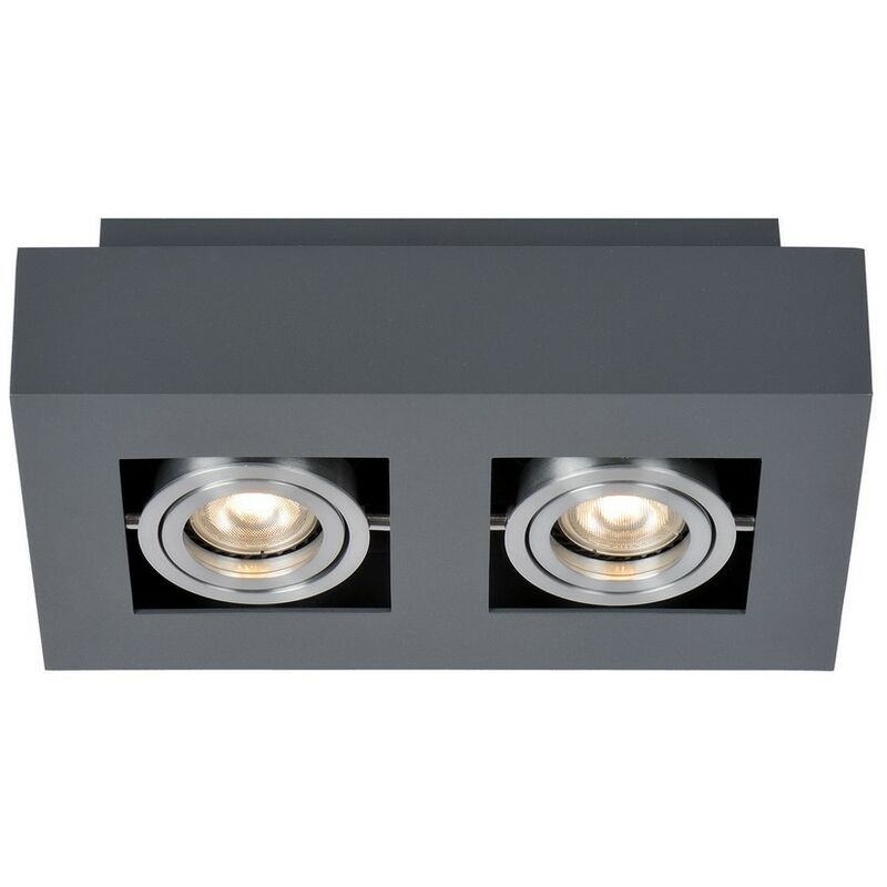 Image of Casemiro - Luce moderna in alluminio nero a montaggio superficiale 2, GU10 - Italux
