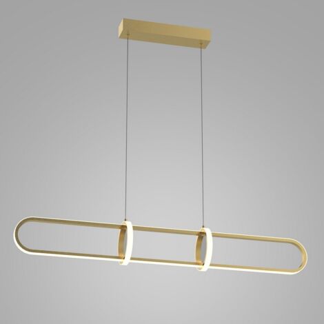 Italux Cerrila - Colgante moderno LED dorado, blanco cálido 3000K 1300lm regulable
