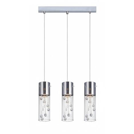 Italux Cordell Plafonnier suspendu Crystals à 3 barres lumineuses, GU10
