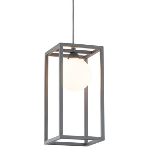 Italux Daisy - Industrie und Retro hängender Anhänger grau 1 Licht mit Glasschirm, G9