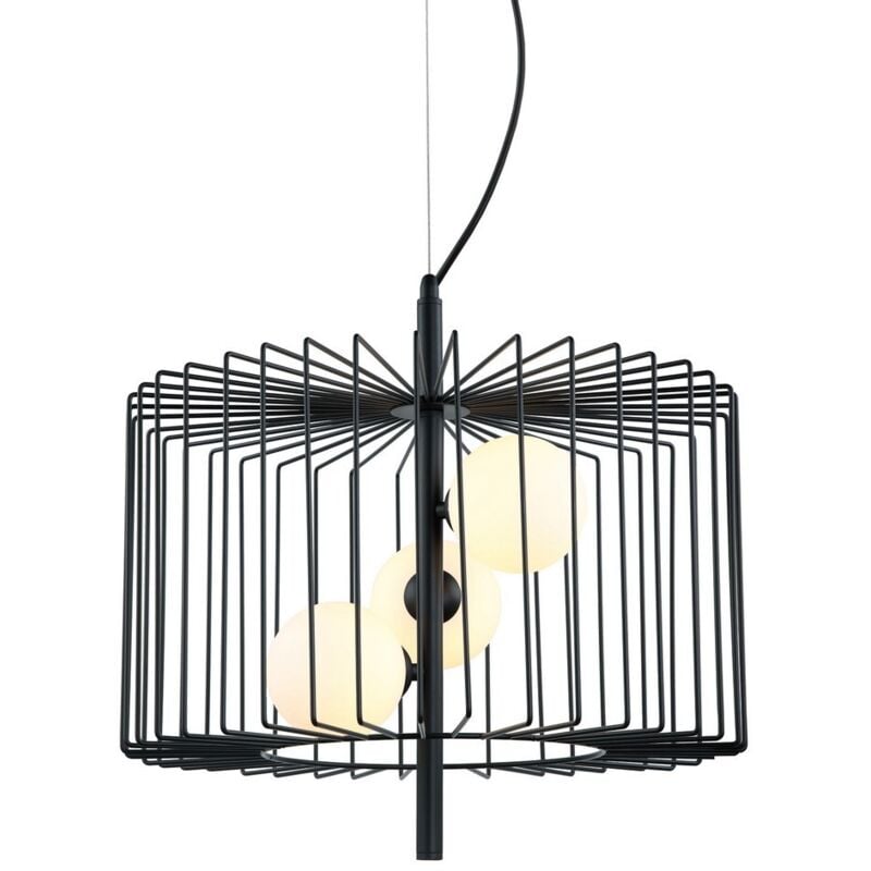 Daren - Lampada a sospensione moderna nera a 3 luci con paralume nero e bianco, G9 - Italux
