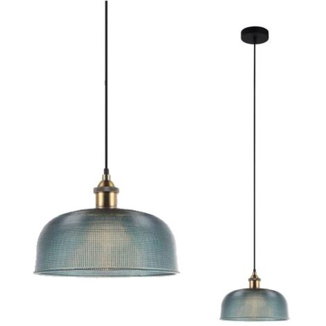 Italux Davide - Lampada a sospensione industriale e retrò blu 1 luce, E27