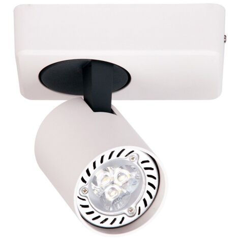 Italux Elvira - Faretti Moderni Bianco, Nero 1 Luce con Alluminio, Paralume Bianco, GU10