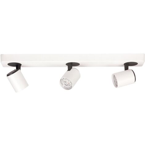 Italux Elvira - Focos modernos blanco, negro 3 luces con aluminio, pantalla blanca, GU10
